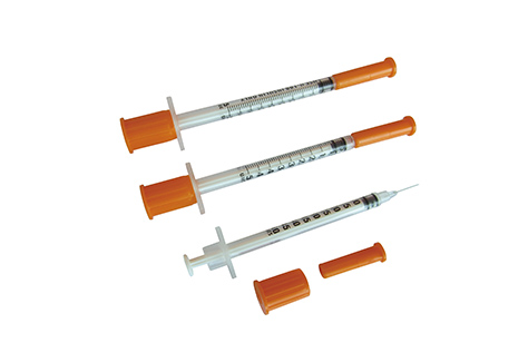 Insulin syringe 0.5ml&1ml  with fixed needle,  double carps